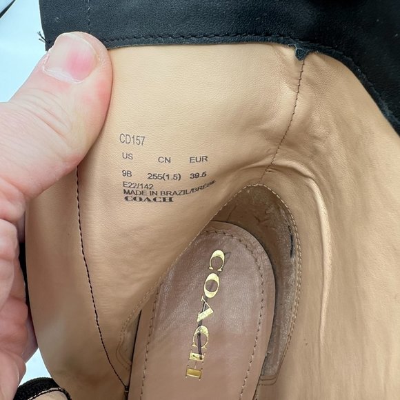 COACH Olivia Leather Black Ankle Booties - Picture 8 of 15